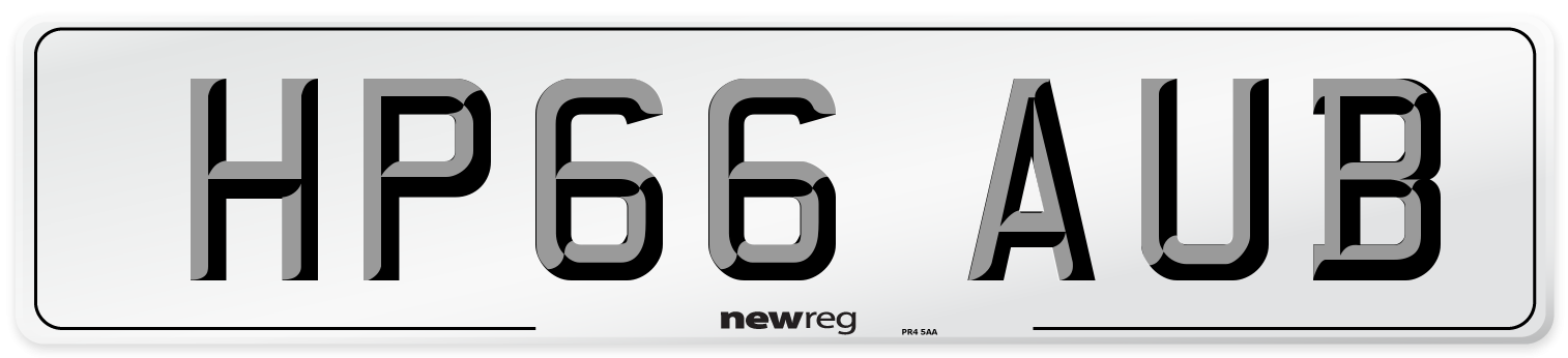 HP66 AUB Number Plate from New Reg